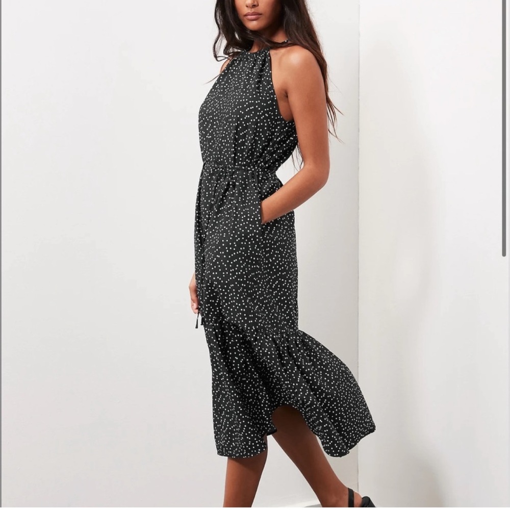 Banana Republic polka dot halter 45" total length, SZ M EUC
